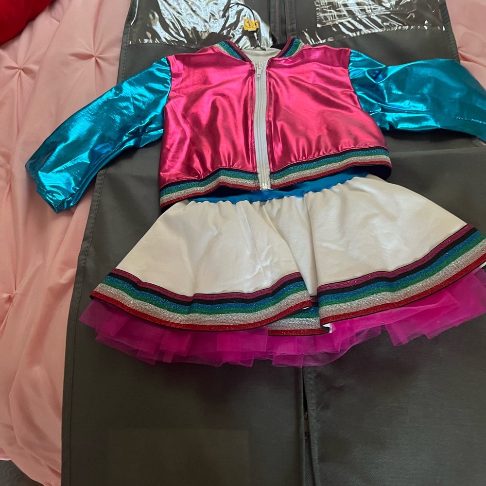 Colorful Kids Costume Set with Jacket and Skirt